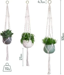 Gadgy Plantenhanger Macramé 3 Stuks - Luxe Gevlochten Touw Katoen - Plantenpot Ophangen - Hangpot -Tuinwinkel Voor Buitenartikelen 1021x1200 1
