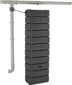 Regenton Muurtank, Grandval 300L, Antraciet Kunststof, Imitatiehout, Met Gootaansluitset Inbegrepen -Tuinwinkel Voor Buitenartikelen 1023x1200