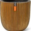 Capi Europe - Bloempot Bol Groove XL - 33x35 - Goud - Bloempot Voor Binnen - Opening ⌀28 - GVGB932