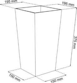 Prosperplast Kunststof Urbi Bloempot/plantenpot Met Binnenpot Antraciet 19 X 19 X 37 Cm - 5/11,4 Liter - Hoge Vierkante Bloempotten -Tuinwinkel Voor Buitenartikelen 1112x1200 1
