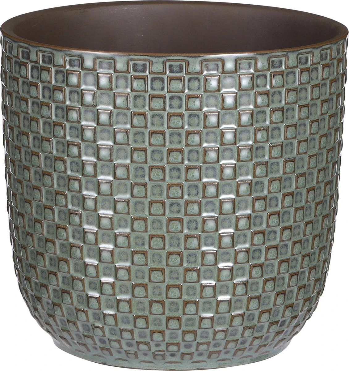 Mica Decorations Daan Bloempot - H17,5 X Ø19 Cm - Groen 1 Mica Decorations Daan Bloempot - H17,5 X Ø19 Cm - Groen