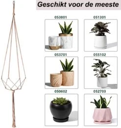 9 Stuks Jute Macrame Plantenhangers - Boho Handgeweven Katoen Hangpot Voor Binnen/Buiten - Hangende Bloempot Met Kralen - Macramé Touw/Koord Hangplant Houder - Bohemian Wandhanger Decoratie - Plant Hanger - Verticale Tuin Bloempothouder Planthanger -Tuinwinkel Voor Buitenartikelen 1132x1200 13