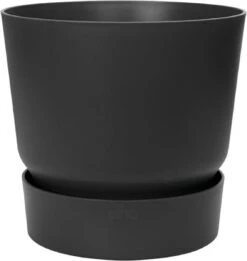 Elho Greenville Rond 40 - Grote Bloempot Voor Buiten - Gemaakt Van Gereycled Plastic - Ø 39.0 X H 36.8 Cm - Living Black