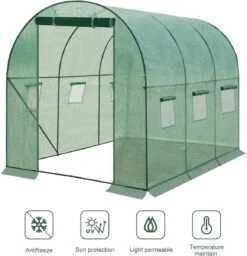 Kas 300x200x190 Cm, Foliekas Wintervast, Tomatenhuis Met Deur 6 Ramen -Tuinwinkel Voor Buitenartikelen 1159x1200