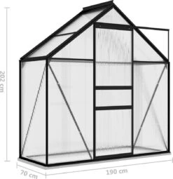 VidaXL Broeikas 1,33 M² Aluminium Antracietkleurig -Tuinwinkel Voor Buitenartikelen 1161x1200 1