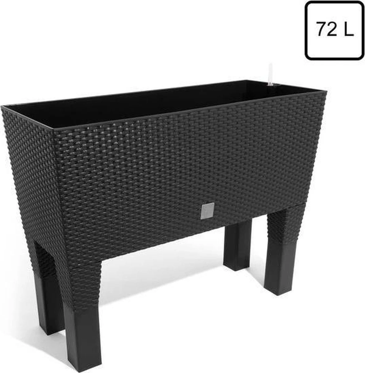 Prosperplast Kunststof Rato Plantenbak Op Poten Met Irrigatiesysteem Antraciet 80 X 33 X 62 Cm - 72 Liter - Balkonbakken/bloembakken 4 Prosperplast Kunststof Rato Plantenbak Op Poten Met Irrigatiesysteem Antraciet 80 X 33 X 62 Cm - 72 Liter - Balkonbakken/bloembakken - Afbeelding 4