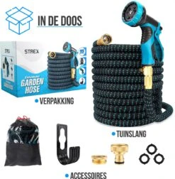 Strex Flexibele Tuinslang 15M Met Sproeikop - Uitrekbaar - Incl. Koppelingen, Ophanghaak & Opbergzak 15 Strex Flexibele Tuinslang 15M Met Sproeikop - Uitrekbaar - Incl. Koppelingen, Ophanghaak & Opbergzak -Tuinwinkel Voor Buitenartikelen 1176x1200