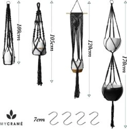 4 Stuks Luxe Macrame Plantenhangers - Boho Handgeweven Katoen Hangpot Voor Binnen/Buiten - Hangende Bloempot Met Kralen - Macramé Touw/Koord Hangplant Houder - Bohemian Wandhanger Decoratie - Plant Hanger - Verticale Tuin Bloempothouder Planthanger 13 4 Stuks Luxe Macrame Plantenhangers - Boho Handgeweven Katoen Hangpot Voor Binnen/Buiten - Hangende Bloempot Met Kralen - Macramé Touw/Koord Hangplant Houder - Bohemian Wandhanger Decoratie - Plant Hanger - Verticale Tuin Bloempothouder Planthanger -Tuinwinkel Voor Buitenartikelen 1181x1200 5