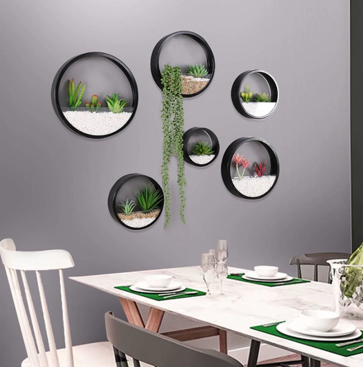 Ronde Muur Plantenbak Zwart - Decoratie - Planten - Interieur - Bloemen - Woondecoratie - Muurbekleding - 2 Ronde Muur Plantenbak Zwart - Decoratie - Planten - Interieur - Bloemen - Woondecoratie - Muurbekleding - - Afbeelding 2