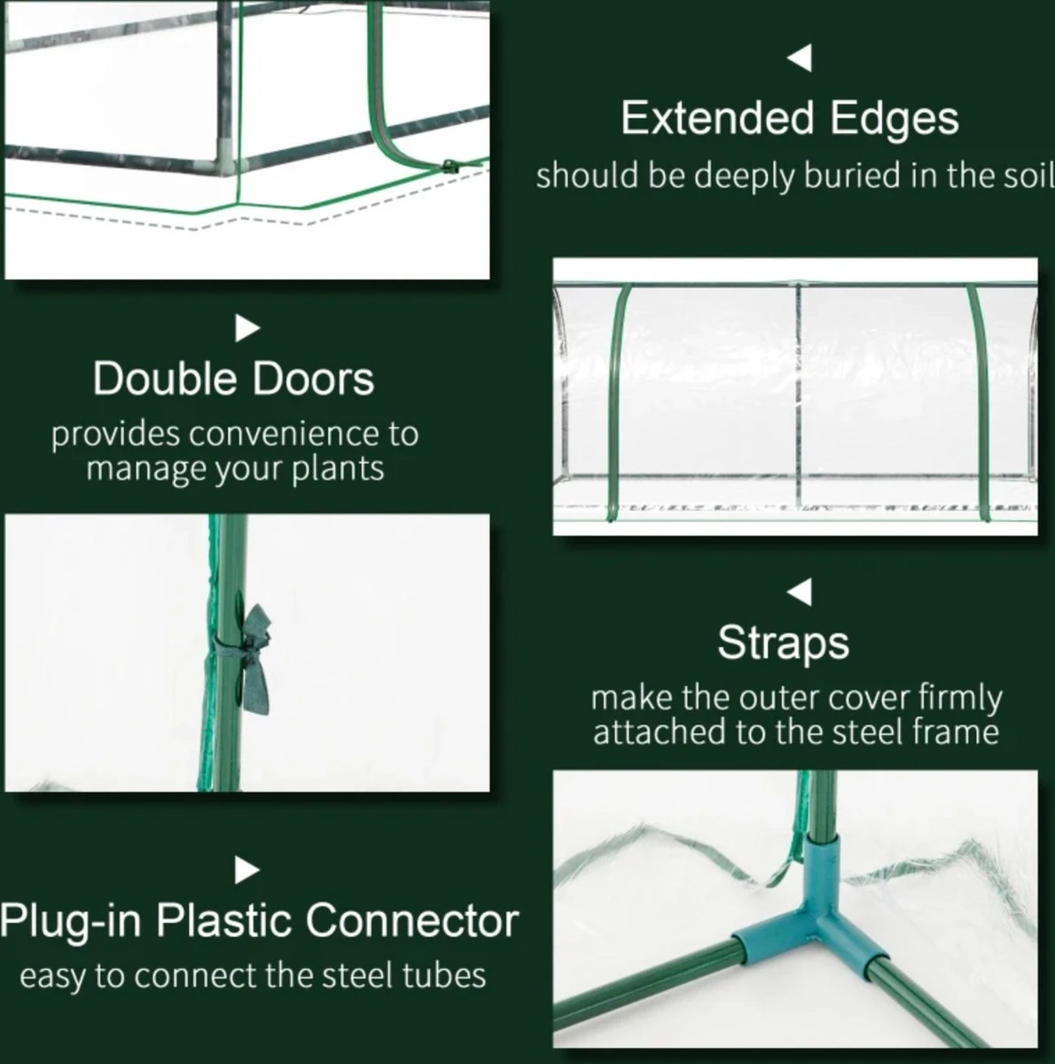 Tunnelkas - Tuinkas - Kweekkas - Broeikas - Kweektent - Kas - 200 X 100 X 80 Cm - Transparant 3 Tunnelkas - Tuinkas - Kweekkas - Broeikas - Kweektent - Kas - 200 X 100 X 80 Cm - Transparant - Afbeelding 3