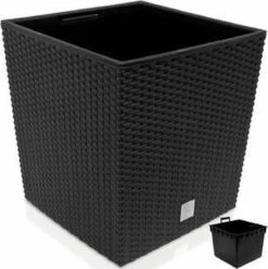 Prosperplast Kunststof Rato Rotan Bloempot/plantenpot Met Binnenpot Antraciet 40 Cm - Bloempotten Voor Binnen En Buiten -Tuinwinkel Voor Buitenartikelen 1195x1200 14
