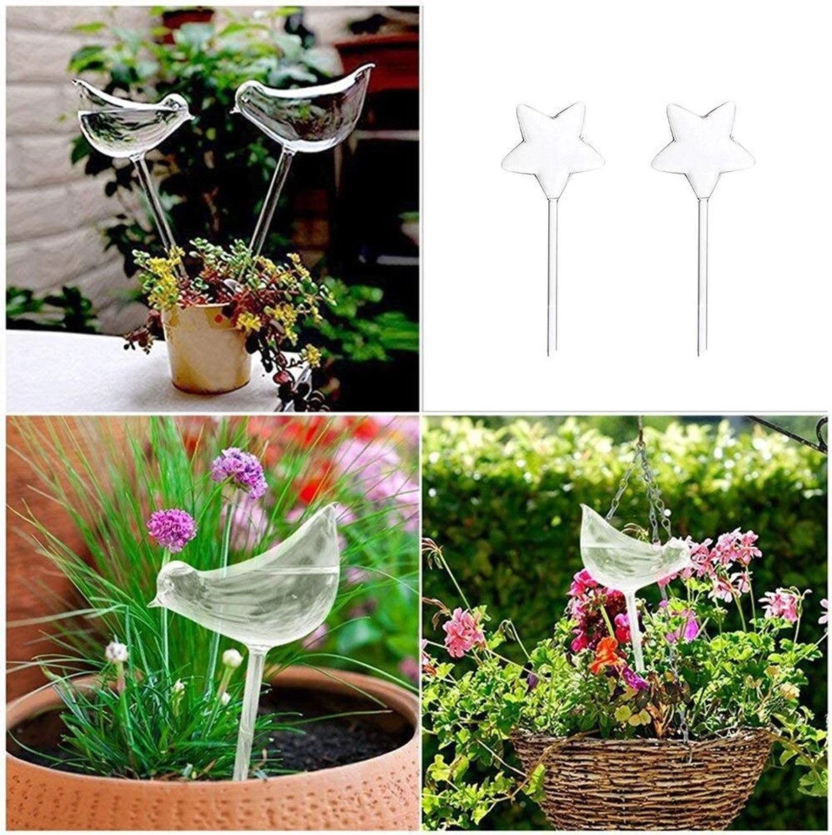 Luxe Planten Waterdruppelaar - Waterbol Vogel - Watergever - Watergeefsysteem Voor Planten & Bloemen - 200ML - Set Van 2 2 Luxe Planten Waterdruppelaar - Waterbol Vogel - Watergever - Watergeefsysteem Voor Planten & Bloemen - 200ML - Set Van 2 - Afbeelding 2