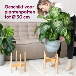 Gadgy Bamboe Plantenstandaard 2 St - Plantentafel - Plantentafeltje Voor Binnen - Plantenrek - Uitschuifbaar - Hout - Ø 20 Tot 30 Cm -Tuinwinkel Voor Buitenartikelen 1198x1200 23