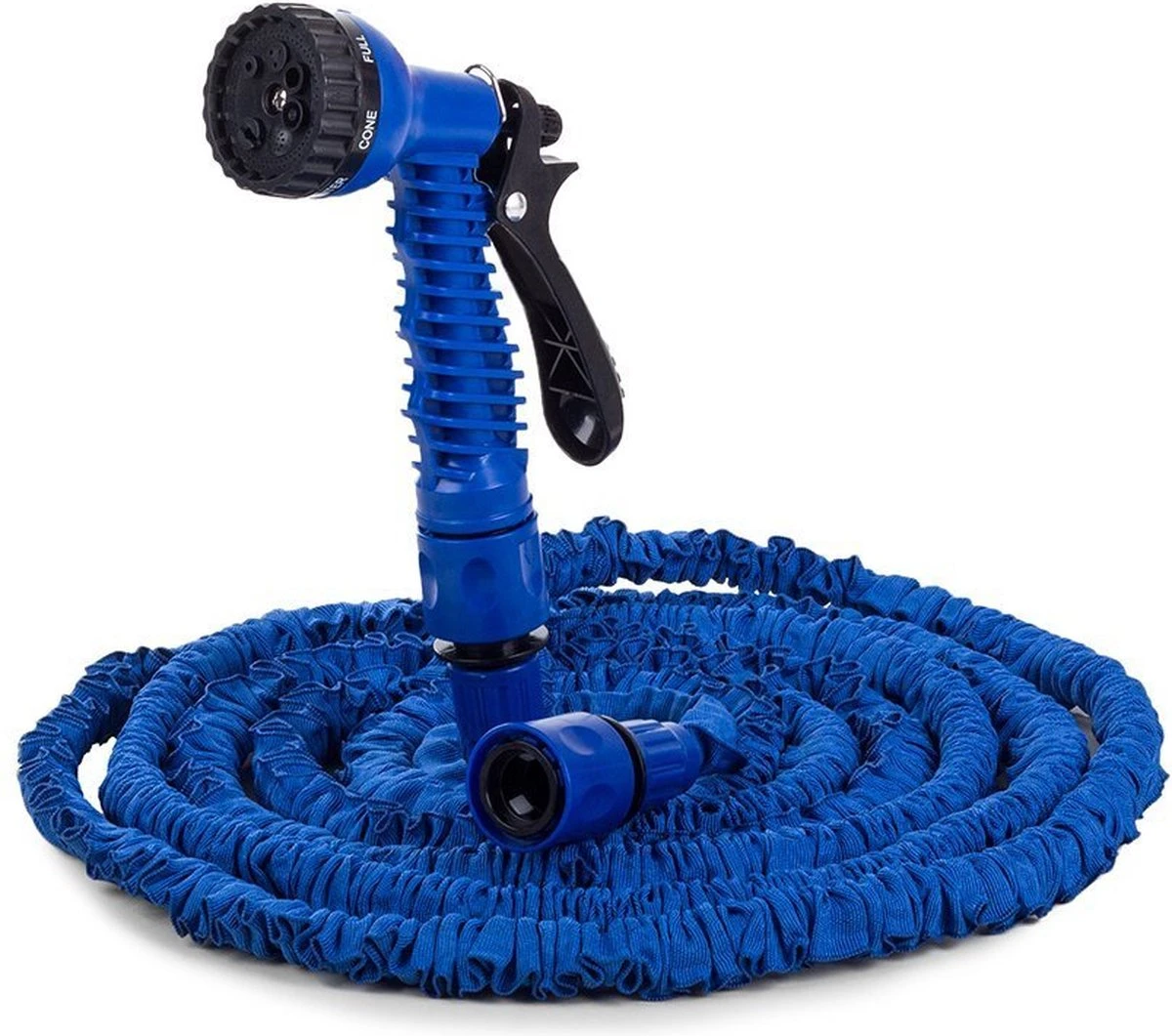 Uitrekbare Tuinslang Tot 15 Meter - Tuinsproeier Met 7 Verschillende Standen - Tuin Besproeien - Sproeikop - Blauw - Flexibel Elastisch 1 Uitrekbare Tuinslang Tot 15 Meter - Tuinsproeier Met 7 Verschillende Standen - Tuin Besproeien - Sproeikop - Blauw - Flexibel Elastisch