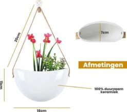 Plantenhanger Keramiek – Set Van 3 – Wit Steen- Hangpot – Hangende Bloempot Plantenpot - 3 Verschillende Koorden - 18 X 11 X 7 Cm 16 Plantenhanger Keramiek – Set Van 3 – Wit Steen- Hangpot – Hangende Bloempot Plantenpot - 3 Verschillende Koorden - 18 X 11 X 7 Cm -Tuinwinkel Voor Buitenartikelen 1200x1066 3