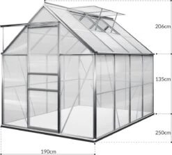 Gardebruk Aluminium Kas 4,75 M² - Fundament & Regengoot - 250x190cm -Tuinwinkel Voor Buitenartikelen 1200x1081