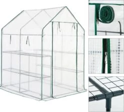 Gardebruk Kweekkas 2m² - 8 Legplanken & 4 Ramen - 195x143x143 Cm -Tuinwinkel Voor Buitenartikelen 1200x1083 3