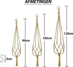 9 Stuks Jute Macrame Plantenhangers - Boho Handgeweven Katoen Hangpot Voor Binnen/Buiten - Hangende Bloempot Met Kralen - Macramé Touw/Koord Hangplant Houder - Bohemian Wandhanger Decoratie - Plant Hanger - Verticale Tuin Bloempothouder Planthanger -Tuinwinkel Voor Buitenartikelen 1200x1106