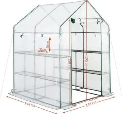 Gardebruk Kweekkas 2m² - 8 Legplanken & 4 Ramen - 195x143x143 Cm -Tuinwinkel Voor Buitenartikelen 1200x1123 2