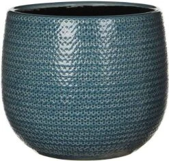 Mica Decorations Gabriel Bloempot - H20 X Ø25 Cm - Keramiek - Blauw -Tuinwinkel Voor Buitenartikelen 1200x1143 3