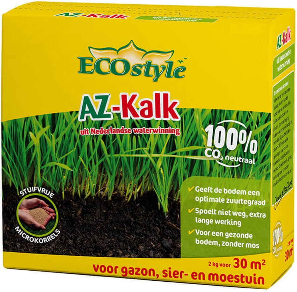 ECOstyle AZ Kalk Micro Korrel – Voor Gazon, Sier- En Moestuin - Corrigeert Zuurgraad Direct En Langdurig - Werkt Tegen Mos - CO2-Neutraal – 30 M² - 2 KG 1 ECOstyle AZ Kalk Micro Korrel – Voor Gazon, Sier- En Moestuin - Corrigeert Zuurgraad Direct En Langdurig - Werkt Tegen Mos - CO2-Neutraal – 30 M² - 2 KG