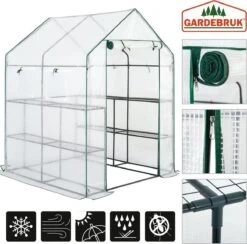 Gardebruk Kweekkas 2m² - 8 Legplanken & 4 Ramen - 195x143x143 Cm -Tuinwinkel Voor Buitenartikelen 1200x1183 1