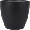 Plantenpot/bloempot In Een Strakke Scandinavische Look Zwart Dia 20 Cm En Hoogte 19 Cm Glanzend