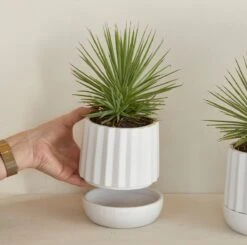 Riviera Maison Plantenbak Rond, Bloempot Met Ribbel - RM Let It Grow Planter - Wit - Porselein - Maat S -Tuinwinkel Voor Buitenartikelen 1200x1191 12