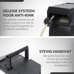 Buxibo - Wandslangenbox 20 Meter + 2 Meter - Tuinslang Met Haspel - 9 Sproei Standen - Slangenhouder 180° Draaibaar - Tuinslanghaspel Zwart+ Gratis Sproeier - Zwart -Tuinwinkel Voor Buitenartikelen 1200x1200 100