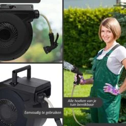 Buxibo - Wandslangenbox 20 Meter + 2 Meter - Tuinslang Met Haspel - 9 Sproei Standen - Slangenhouder 180° Draaibaar - Tuinslanghaspel Zwart+ Gratis Sproeier - Zwart -Tuinwinkel Voor Buitenartikelen 1200x1200 101