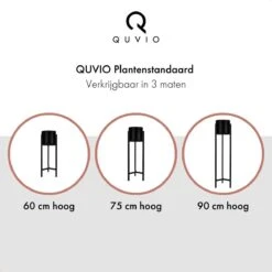 QUVIO Plantenstandaard Binnen - Inclusief Pot - Staande Plantenbak - Metaal - Bloempot - 22 X 22 X 60 Cm - Zwart -Tuinwinkel Voor Buitenartikelen 1200x1200 1012