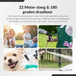 Buxibo - Wandslangenbox 20 Meter + 2 Meter - Tuinslang Met Haspel - 9 Sproei Standen - Slangenhouder 180° Draaibaar - Tuinslanghaspel Zwart+ Gratis Sproeier - Zwart -Tuinwinkel Voor Buitenartikelen 1200x1200 106