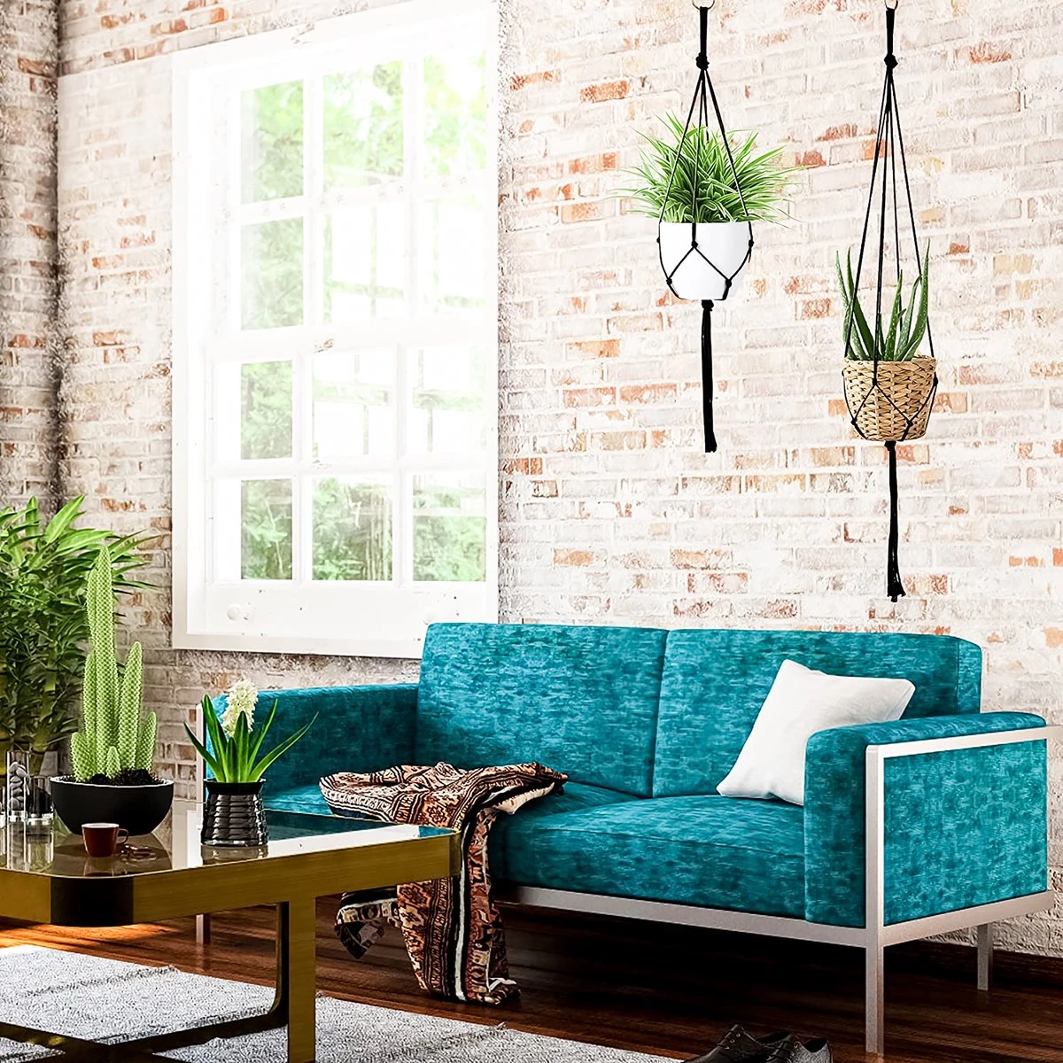 9 Stuks Zwart Macrame Plantenhangers - Boho Handgeweven Katoen Hangpot Voor Binnen/Buiten - Hangende Bloempot Met Kralen - Macramé Touw/Koord Hangplant Houder - Bohemian Wandhanger Decoratie - Plant Hanger - Verticale Tuin Bloempothouder Planthanger 3 9 Stuks Zwart Macrame Plantenhangers - Boho Handgeweven Katoen Hangpot Voor Binnen/Buiten - Hangende Bloempot Met Kralen - Macramé Touw/Koord Hangplant Houder - Bohemian Wandhanger Decoratie - Plant Hanger - Verticale Tuin Bloempothouder Planthanger - Afbeelding 3