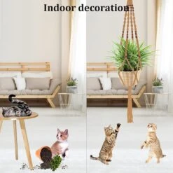 5 Stuks Luxe Jute Plantenhangers - Boho Handgeweven Katoen Hangpot Voor Binnen/Buiten - Hangende Bloempot Met Kralen - Macramé Touw/Koord Hangplant Houder - Bohemian Wandhanger Decoratie - Plant Hanger - Verticale Tuin Bloempothouder Planthanger -Tuinwinkel Voor Buitenartikelen 1200x1200 1127