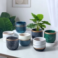 Bloempotten Binnen - Keramiek - Gouden Rand - Bloempot Buiten - Afvoergat 24 Cm - Groen – Groot 16 Bloempotten Binnen - Keramiek - Gouden Rand - Bloempot Buiten - Afvoergat 24 Cm - Groen – Groot -Tuinwinkel Voor Buitenartikelen 1200x1200 1129