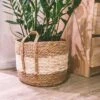 Merkloos Plantenmand 30x22cm Naturel Bruin – Multifunctionele Mand – Handgemaakt – Planten-houder – Planten Accessoires – Planten Mand