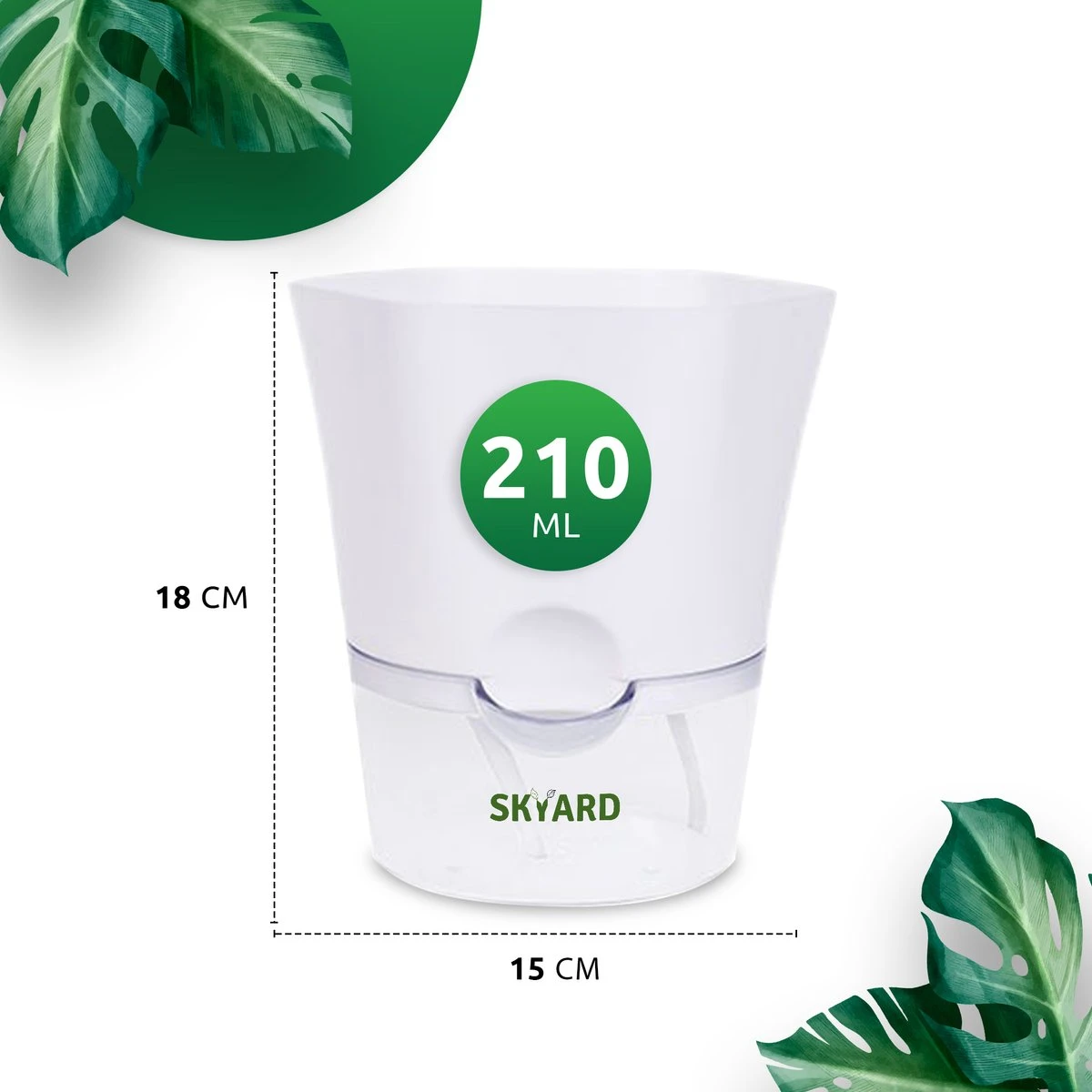 SKYARD® 3 Stuks Zelfwaterende Bloempot Maat M – Milieuvriendelijk Watergeefsysteem Kamerplanten – Zelfwatergevende Pot – Bloempot Met Waterreservoir – Selfwatering Pot – Wit 7 SKYARD® 3 Stuks Zelfwaterende Bloempot Maat M – Milieuvriendelijk Watergeefsysteem Kamerplanten – Zelfwatergevende Pot – Bloempot Met Waterreservoir – Selfwatering Pot – Wit - Afbeelding 7