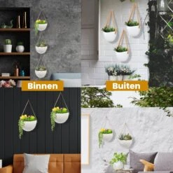 Plantenhanger Keramiek – Set Van 3 – Wit Steen- Hangpot – Hangende Bloempot Plantenpot - 3 Verschillende Koorden - 18 X 11 X 7 Cm 12 Plantenhanger Keramiek – Set Van 3 – Wit Steen- Hangpot – Hangende Bloempot Plantenpot - 3 Verschillende Koorden - 18 X 11 X 7 Cm -Tuinwinkel Voor Buitenartikelen 1200x1200 1258