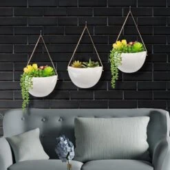 Plantenhanger Keramiek – Set Van 3 – Wit Steen- Hangpot – Hangende Bloempot Plantenpot - 3 Verschillende Koorden - 18 X 11 X 7 Cm 13 Plantenhanger Keramiek – Set Van 3 – Wit Steen- Hangpot – Hangende Bloempot Plantenpot - 3 Verschillende Koorden - 18 X 11 X 7 Cm -Tuinwinkel Voor Buitenartikelen 1200x1200 1259