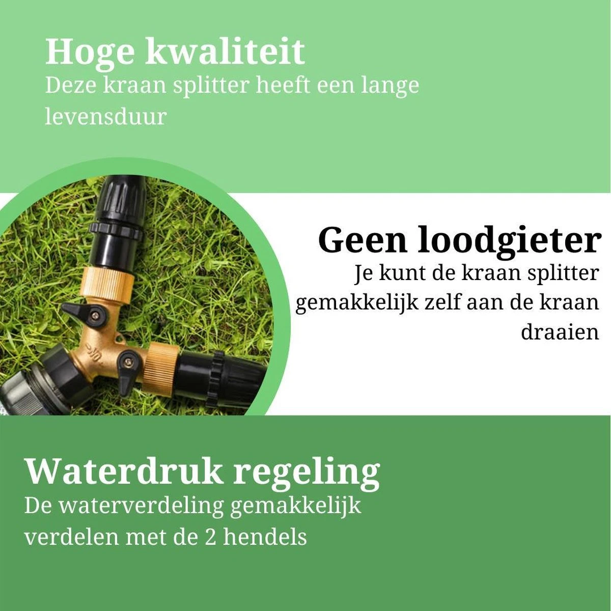 Y Stuk Kraan - Kraan Splitter - Waterverdeler - Buitenkraan - Waterverdeler 2 Weg – Messing - Afzonderlijk Af Te Sluiten 4 Y Stuk Kraan - Kraan Splitter - Waterverdeler - Buitenkraan - Waterverdeler 2 Weg – Messing - Afzonderlijk Af Te Sluiten - Afbeelding 4