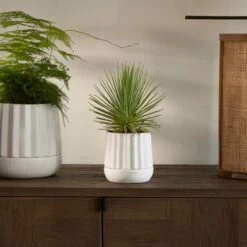 Riviera Maison Plantenbak Rond, Bloempot Met Ribbel - RM Let It Grow Planter - Wit - Porselein - Maat S -Tuinwinkel Voor Buitenartikelen 1200x1200 1270