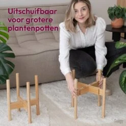 Gadgy Bamboe Plantenstandaard 2 St - Plantentafel - Plantentafeltje Voor Binnen - Plantenrek - Uitschuifbaar - Hout - Ø 20 Tot 30 Cm -Tuinwinkel Voor Buitenartikelen 1200x1200 1301