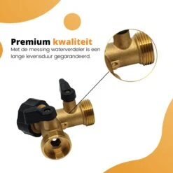 Horvitus Waterverdeler 2 Weg - Y Stuk Kraan Splitter - Voor Europese Kranen - Messing -Tuinwinkel Voor Buitenartikelen 1200x1200 284