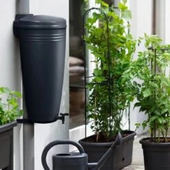 Elho Green Basics Rain Catcher 33 - Regenton Voor Balkonbuiten - Ø 33.5 X H 73.5 Cm - Zwart/Living Black -Tuinwinkel Voor Buitenartikelen 1200x1200 327