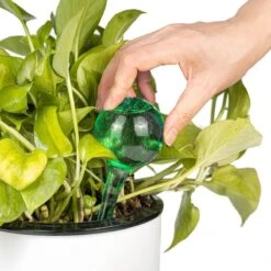 Merkloos Decopatent® 4 Stuks - Waterdruppelaar Voor Planten - Watergever - Glas - Waterbollen - Watergeefsysteem - Plantenbollen - Groen -Tuinwinkel Voor Buitenartikelen 1200x1200 386