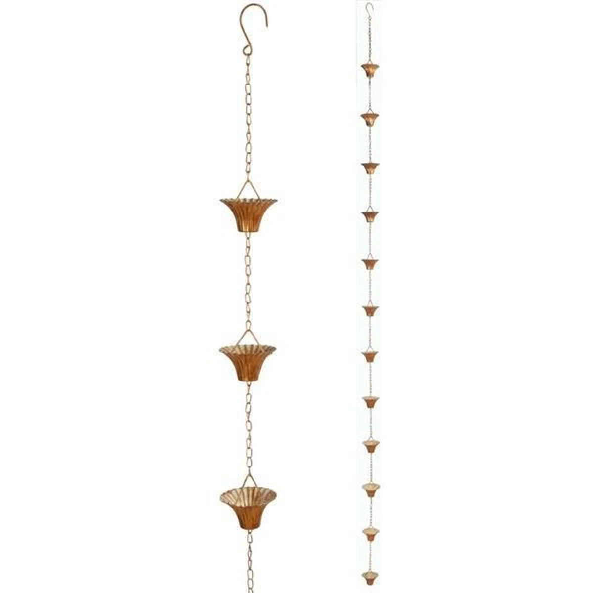 Esschert Design Regenketting 254 Cm Staal Koper 4 Esschert Design Regenketting 254 Cm Staal Koper - Afbeelding 4