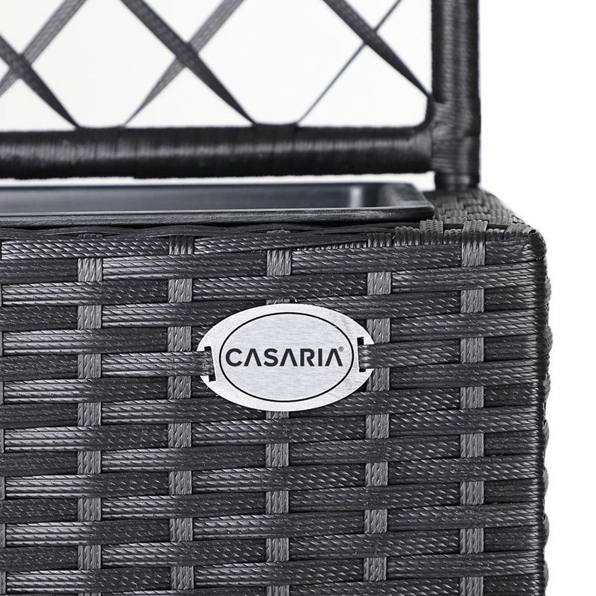 Casaria Polyrattan Plantenbak - Met Klimoprek - 3 Bakken Zwart 10 Casaria Polyrattan Plantenbak - Met Klimoprek - 3 Bakken Zwart - Afbeelding 10