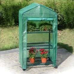 Relaxdays Kas Met Wielen - Tuinkas 3 Etages - Broeikas Kweekkas Tuin / Balkon 130 Cm Hoog - PE -Tuinwinkel Voor Buitenartikelen 1200x1200 862