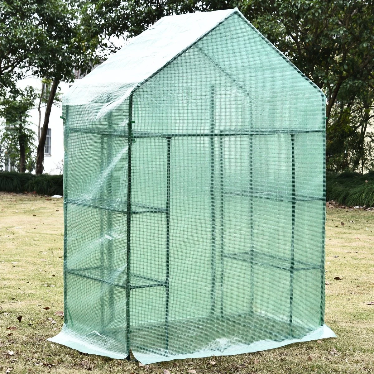 Merkloos Kweekkas - Tuinkas - Foliekas - Folie Kas - Broeikas - Kweektent - Plantenkas - Met Schappen - 143 X 73 X 195 Cm - Groen 7 Merkloos Kweekkas - Tuinkas - Foliekas - Folie Kas - Broeikas - Kweektent - Plantenkas - Met Schappen - 143 X 73 X 195 Cm - Groen - Afbeelding 7