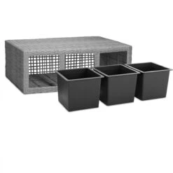 Casaria Staande Plantenbak – Met Waterafvoer 83x30,5x60cm - Zwart -Tuinwinkel Voor Buitenartikelen 1200x1200 953